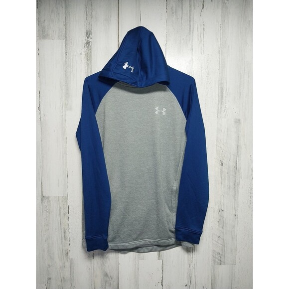 Mens Under Armour UA Tech Terry Hoodie Size Small S Grey Blue - Picture 1 of 5